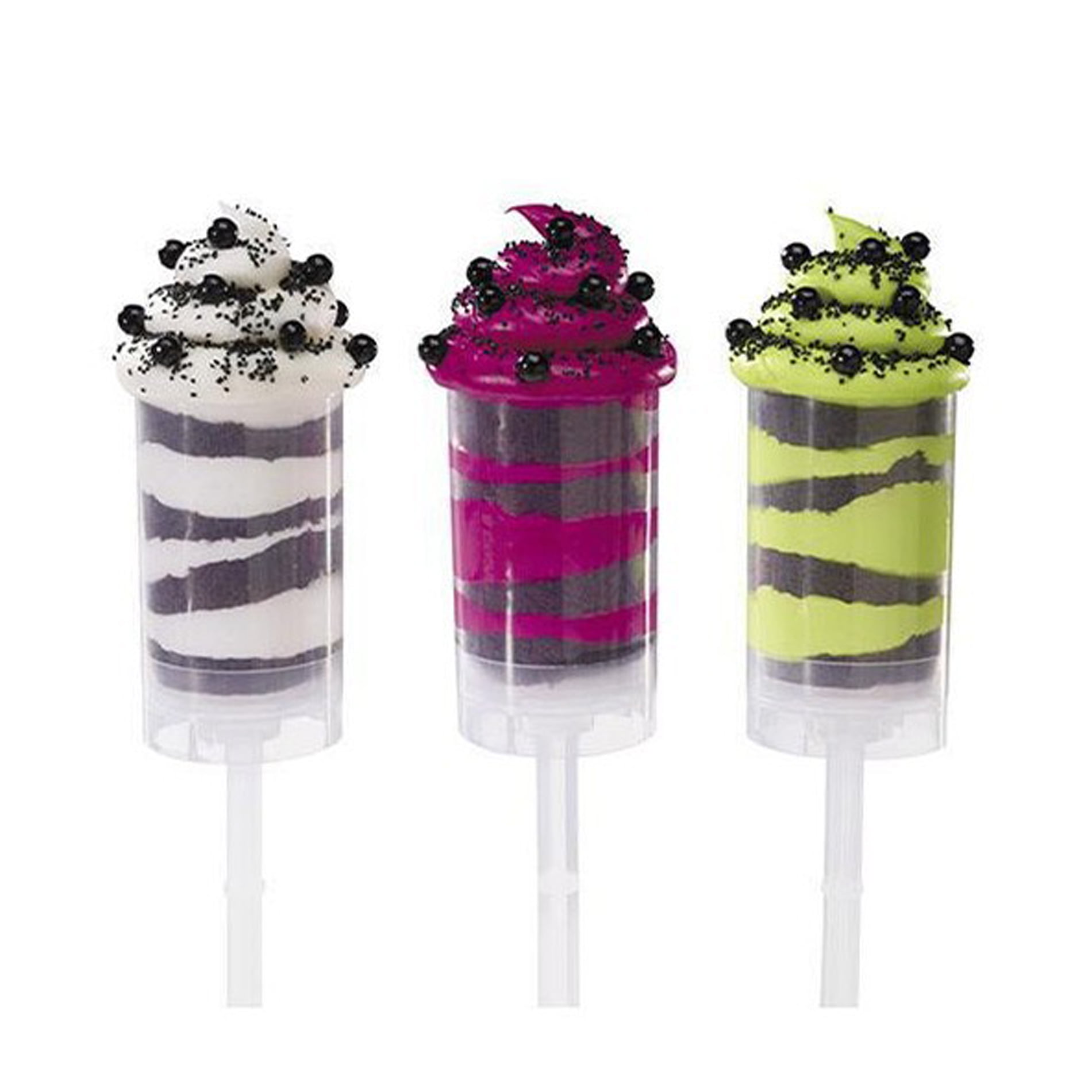Clear Round Cake Push Pops Plastic Containers with Lid - Pack of 100  Silicone Ice Cream Molds - BakeDeco.Com