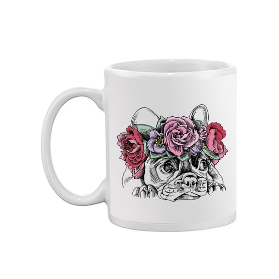 A Pug With Floral Wreath Mug -Image by Shutterstock,