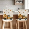 thumbnail image 5 of Chair Covers Set of 6 Pumpkin Truck Fall Maple Leaf Linen Vintage Thanksgiving Chair Back Covers Stretch Removable Washable Slipcovers Seat Protector for Dining Room Kitchen Party Decor, 5 of 5