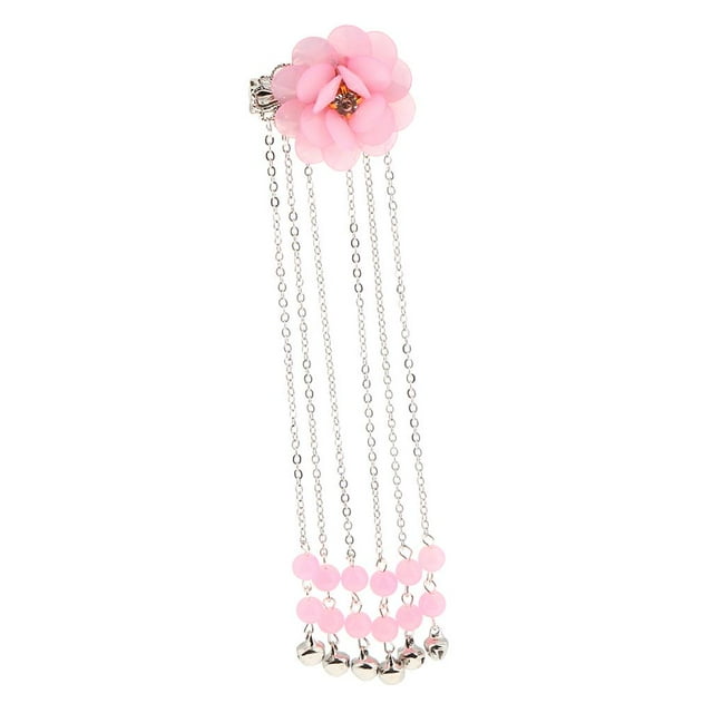 Broche para el cabello con borla de flores para niñas Clip para el cabello para Rosado Hugo Palo de pelo chino antiguo