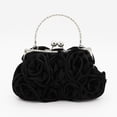 thumbnail image 6 of Women's Rose Wristlet Evening Bag, Floral Handheld Purse for Bridal and Bridesmaid, Compact Formal Clutch for Weddings, Proms, and Parties, 6 of 7