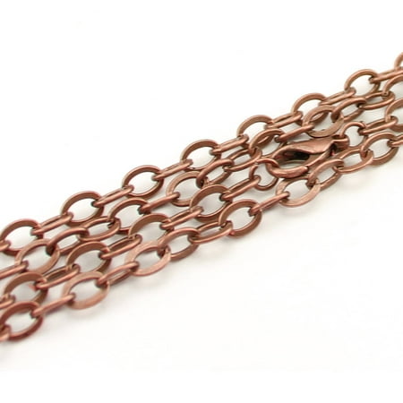 Bronze Necklace Chain - 5 Pack - CleverDelights Cable Chain Necklaces - 24