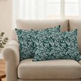 thumbnail image 2 of Dark Green Spring Floral Outdoor Waterproof Pillow Covers, Farmhouse Flowers Elegant Pastoral Decorative Rectangle Throw Pillowcase Sofa Cushion Sham for Patio/Couch/Chair, 20"x12" 2 Pack, 2 of 8