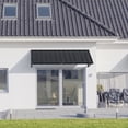 thumbnail image 3 of Domi Outdoor Metal Awning 60" x 36", Front Door and Window Canopy with Powder-Coated Frame, Weather Resistant Sun and Rain Shelter for Patio, Entrance, Porch and Balcony, Dark Gray, 3 of 9