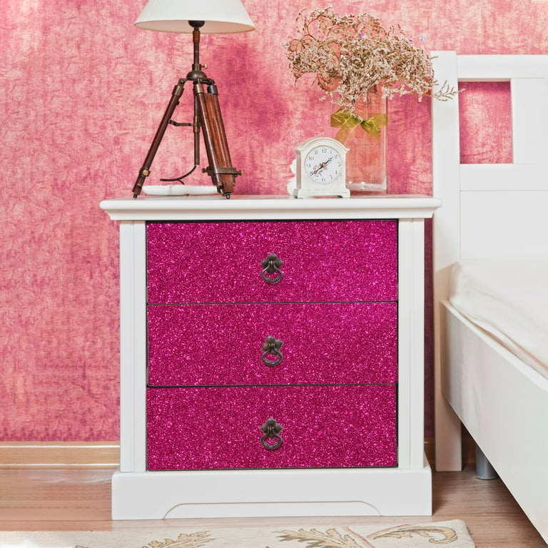 pink glitter dresser Pink Laminate Waterfall Dresser & Mirror Set – Rehaus main image 1