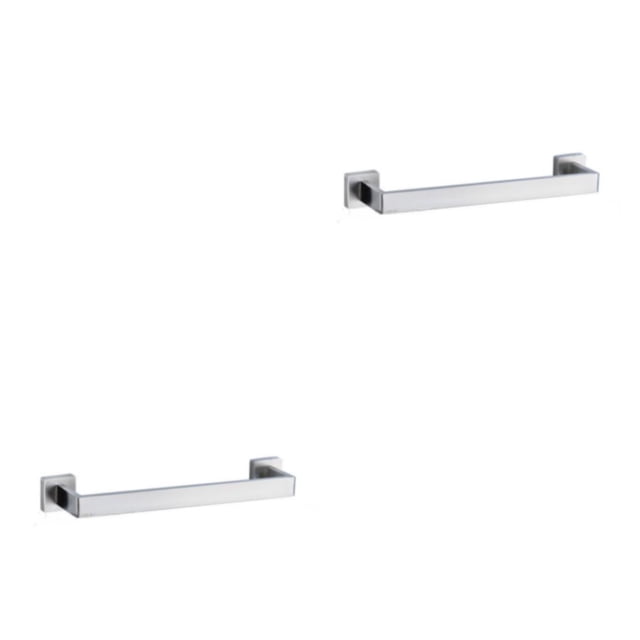 Injueey Juego de accesorios de baño Soporte de pared de acero inoxidable Toallero Anillo Soporte de papel Gancho de multifunción Inodoro Barra de plata 2Conjunto
