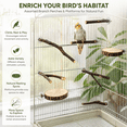 thumbnail image 5 of Natural Wood Bird Perch, Parrots Rest Stand Tree Branch for Bird Cage, Claw Grinding Stick for Small Birds Playground, 5 of 10