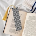 thumbnail image 4 of Kdxio Black Tartan Plaid Print Metal Tassel Bookmarks,Perfect Gift for Art Lovers and Bookworms Metal Bookmarks for Women, 4 of 8