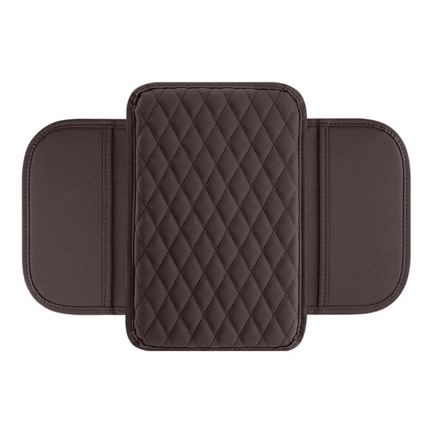Funda para la consola central del coche Funda de cuero de microfibra para el reposabrazos del coche con 2 bolsas de almacenamiento Accesorios para el interior de la mayoría de los vehículos
