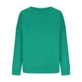 thumbnail image 2 of Crewneck Sweatshirts for Women Loose Long Sleeve Pullover Hoodies Soft Lightly Round Neck Sweatshirt Solid Fashion Blouse Tops Clothes Comfy Fall Winter Outfits Tops, 2 of 5