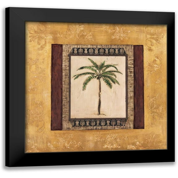 Mindeli 12x12 Black Modern Framed Museum Art Print Titled - Stately Palm II