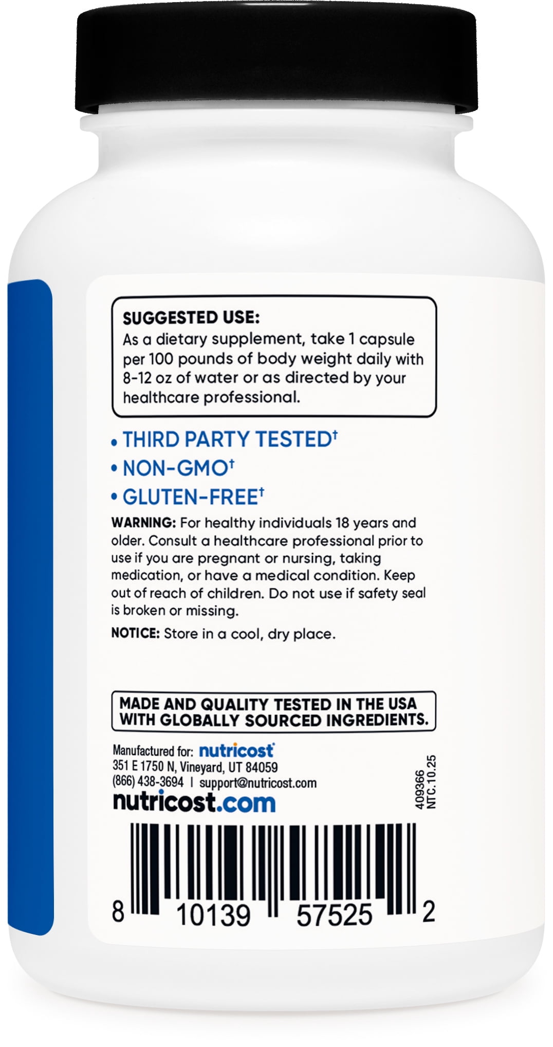 Nutricost Creatine HCl 120 Capsules - Made with CON-CRET Creatine, 750 MG Per Capsule