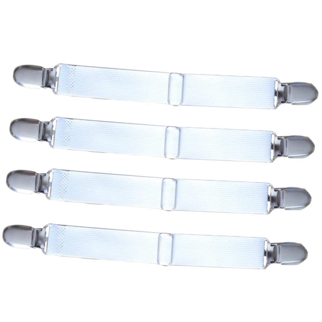 Bed Sheet Fasteners, 4 PCS Fitted Bed Sheet for Bed Sheets, Bed, Sofa Cushion, Mattress Pads, Seat Covers And More , 2 Heads White