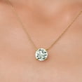thumbnail image 3 of Gem Stone King 14K Yellow Gold Green Prasiolite Pendant Necklace for Women | 3.07 Cttw | Gemstone Birthstone | Round 10MM | With 18 inch Chain, 3 of 6
