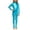 Sky Blue, variant on Girls Romper Girls Metallic High Neck Long Sleeve Performance Romper Glitter Gold Girls Jumpsuit Black 7-9 Years