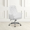 thumbnail image 2 of Flash Furniture Hansel Mid-Back Traditional Tufted White LeatherSoft Executive Swivel Office Chair with Arms, 2 of 13
