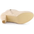 thumbnail image 6 of Unique Bargains Women's Platform Round Toe Chunky Heel Ankle Boots Beige 7.5, 6 of 7