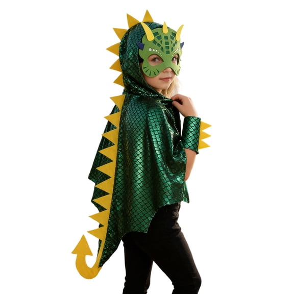 SJLDQY Unisex Boys Girls Dinosaur Dress Up Funny Cloak Outfits Party Stage Performance Clothes Set