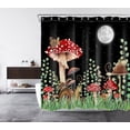 thumbnail image 2 of HVEST Red Mushroom Shower Curtain for Bathroom,Cute Snail and Eucalyptus Leaf Green Plant Fabric Shower Curtain with Hooks,Boho Style Starry Sky Moon Bathroom Curtains Shower Set,69x70 inches, 2 of 8