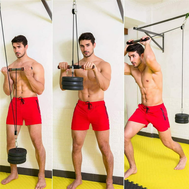 Fitness LAT and Lift Pulley System for Triceps Pull Down, Biceps Curl, Back,  Forearm, Shoulder-Home Gym Equipment 