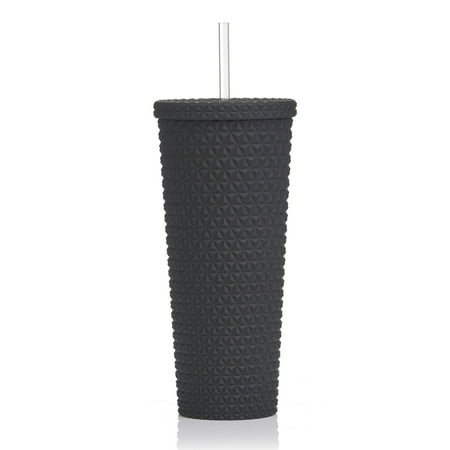 

Mainstays MS 2PK 26oz Double Wall AS Plastic Textured Tumbler Rich Black