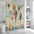 thumbnail image 6 of Vintage Nautical Bathroom Shower Curtains with 12 Hooks Polyester Waterproof Shower Curtain for Stalls and Bathtubs Coastal Ocean Compass Balloon Decorative Bathroom Privacy Curtain 72x78 Inches, 6 of 8