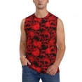 thumbnail image 1 of Fotbe Red Skulls 3 Men's Camiseta sin Mangas Estampada para Hombres, Playera Casual para Gimnasio, Entrenamiento, Playa-Small, 1 of 7