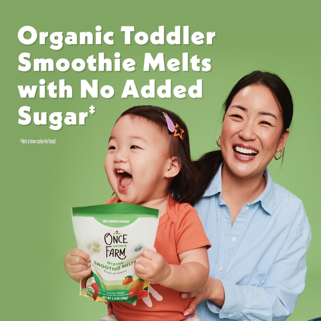 (2 pack) Once Upon a Farm Organic Smoothie Melts, Tropical Greens, 1oz Bag
