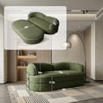 thumbnail image 3 of 80" Sleeper Sofa Couch, Convertible Deep Seat Corduroy Couch Bed for Living Room & Small Spaces, Modern Green, 3 of 7