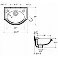 thumbnail image 2 of Whitehaus AR035T-C Small Rectangular Wall Mount Basin - Two Hole Faucet Drilling, 2 of 2