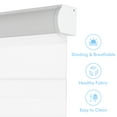 thumbnail image 4 of MiLin Cordless Zebra Blinds Window Shades, Light Control for Day and Night Dual Layer Roller Window Shades, Custom Cut to Size 12-70 Width Inch (Light Filtering White, 25" W X 48" H), 4 of 6