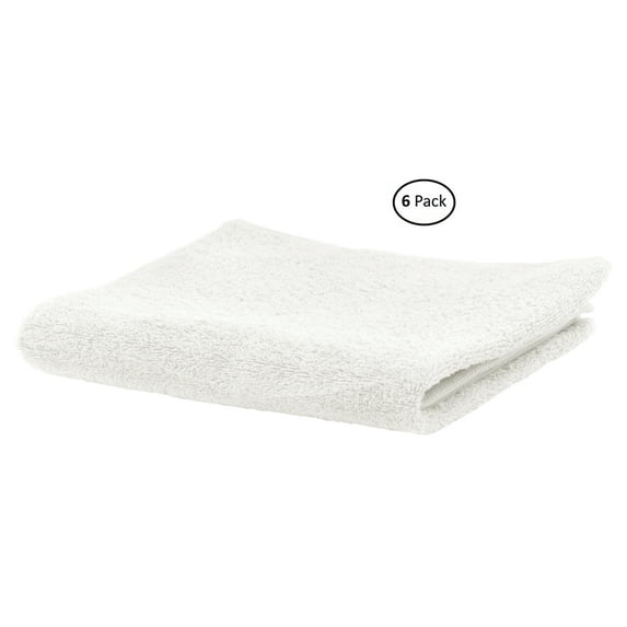 Puffy Cotton Premium 13" by 13" Hotel and Bath 100% Natural Soft Cotton Washcloth Set of 12 - White