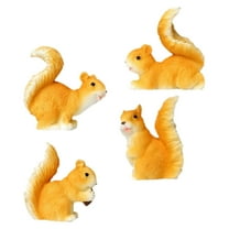 Toddmomy Squirrel Miniatures Resin Yellow Miniature Garden 4Pcs 1.9X1.7X0.9In