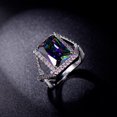 thumbnail image 2 of Womens Geometric Zircon Ring Electroplated Platinum Finish Hypoallergenic Jewelry For Her Gift Chic Shine Finish, 2 of 5
