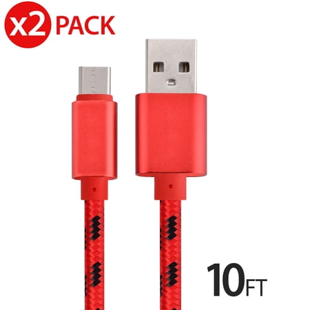 2x 10FT USB Type C Cable Fast Charging Cable USB-C Type-C 3.1 Data Sync Charger Cable Cord For Samsung Galaxy S9 S9+ Galaxy S8 S8 Plus Nexus 5X 6P OnePlus 2 3 LG G5 G6 V20 HTC M10 Google Pixel XL price history on PriceWatchPro