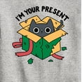 thumbnail image 3 of Instant Message - Cat Christmas Present - Toddler & Youth Crewneck Fleece Sweatshirt, 3 of 6
