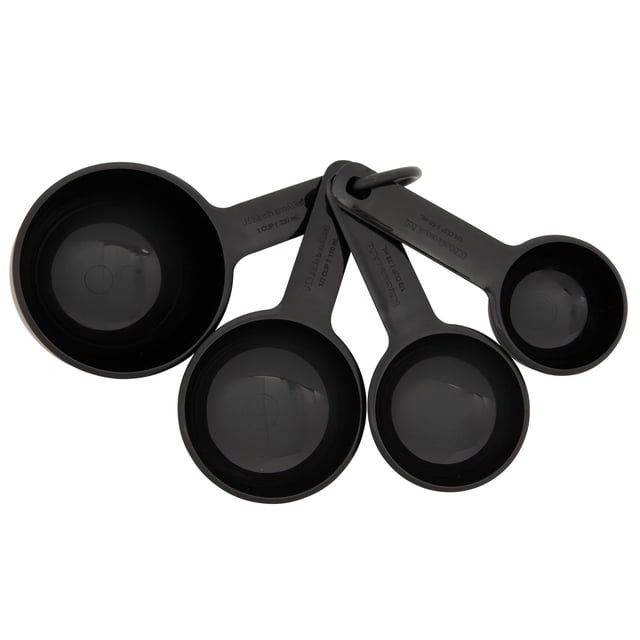 Juego de tazas medidoras KitchenAid Universal de 4 piezas, color negro
