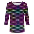 thumbnail image 4 of Penkiiy T-Shirt de la Saint-Valentin pour Femmes Manches 3/4 Col Rond Mignon Cœurs Graphiques T-Shirts Mode Décontractée Blouse S Multicolore, 4 of 5