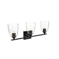thumbnail image 3 of Living District Harris 3-Light Iron & Glass Bath Sconce in Black/Clear, 3 of 6