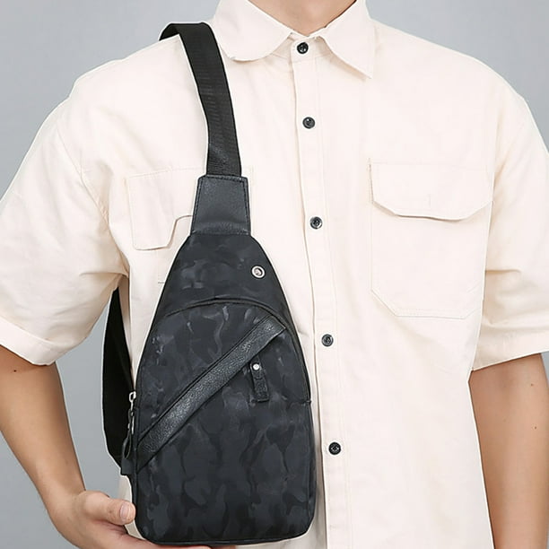 Bolso de negocios para hombre y mujer | Bandolera informal | Bolso de hombro multicompartimento de gran capacidad | Correa ajustable | Bolso frontal para viajes, fitness y ciclismo | Lona gris y azul