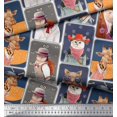 thumbnail image 2 of Soimoi Rayon Fabric Paw,Hat & Animals Patchwork Fabric Prints by Yard 56 Inch Wide, 2 of 3