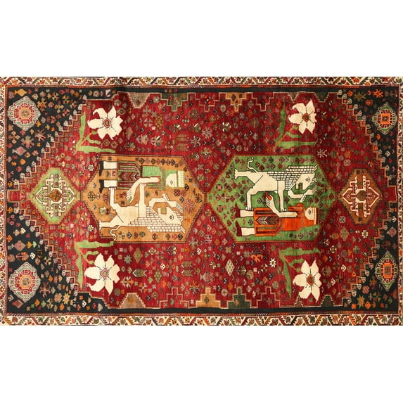 Ahgly Company Indoor Rectangle Traditional Tomato Sauce Red Area Rugs, 2' x 3'