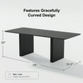 thumbnail image 5 of MAYEERTY Modern Black Square Dining Table with Slim Legs - Sleek Industrial Kitchen Table for 4-6, 5 of 6
