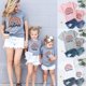 thumbnail image 4 of Gibobby Tirantes Para&nbsp;Camisa Tops, conjuntos familiares, camisa de verano, ropa corta, manga de arcoíris para mamá, blusa para mujer, camiseta informal a juego conmigo（Rosa， M), 4 of 5