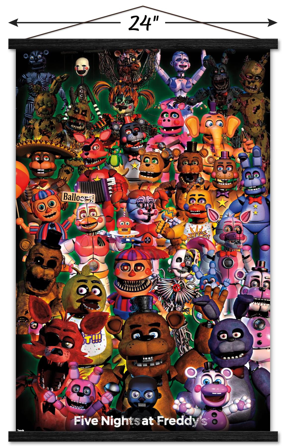 Five Nights at Freddy's - Ultimate Group Wall Poster with Magnetic Frame, 22.375" x 34"