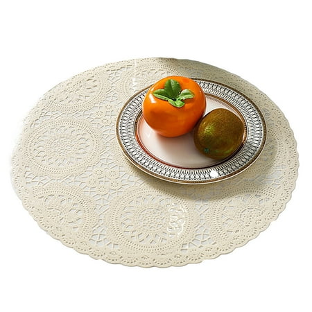 

Wanwan 38.5cm Round PVC Non-slip Bowl Dish Placemat Heat Insulated Dinning Table Mat