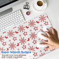 thumbnail image 4 of Long Mouse Pads for Desk,Red Christmas Snowflake Pattern Desk Mats on Top Of Desks, Desk Mouse Pad Extra Large with 3mm Non-Slip Base and Stitched Edge for Gaming,Office,Work,Home 31.5x11.8in, 4 of 5
