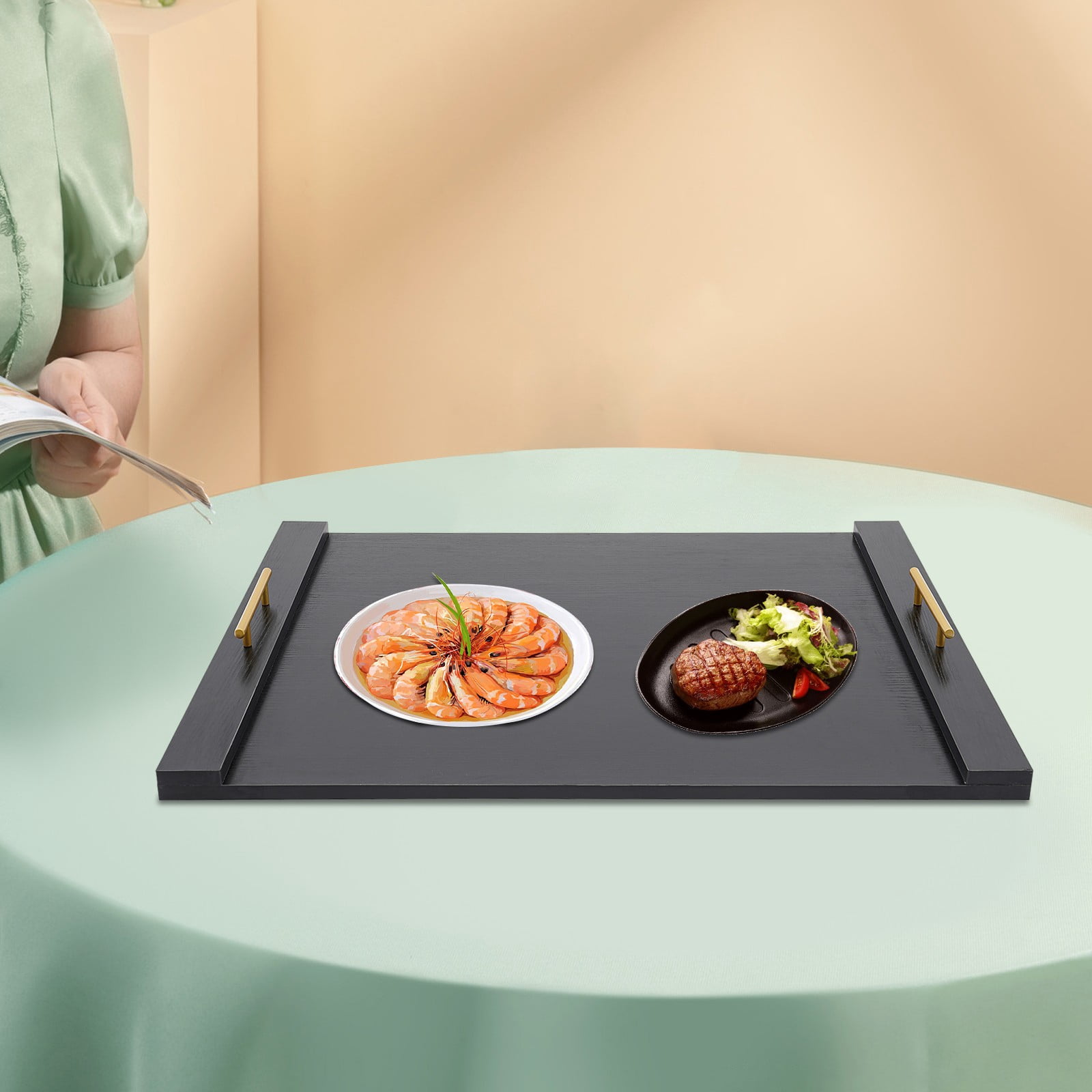 Home Kitchen Stovetop Plate, Rectangular Stove Top Cover, Black Noodle Board Stove Covers 29.9x21.6x2.4in