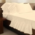 thumbnail image 2 of 4 Piece Corner Ruffle Sheet Set, 6" Inch Corner Ruffle On Flat Sheet And Pillowcases, 18 Inch Deep Pocket, 100% Egyptian Cotton, 800 TC, Queen Size, Solid Ivory, 2 of 6