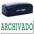 thumbnail image 1 of Large Pre-Inked Archivado Stamp, Slim 1854, Ultra Slim Design, Impression Size 1-13/16" by 2-1/2", Up to 25,000 Impressions - Green Ink, 1 of 10